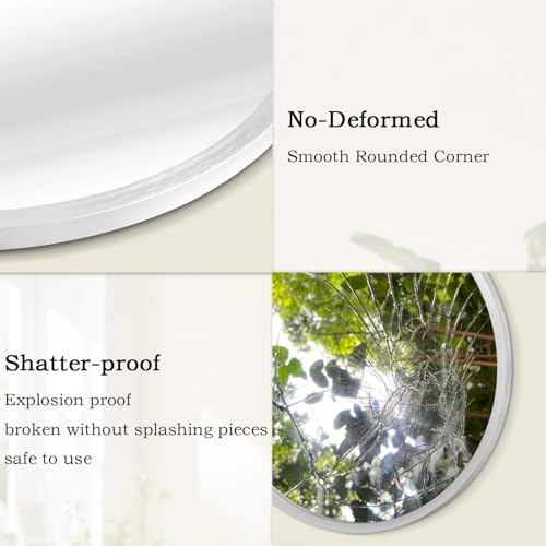 Image of Mirrors for Wall Mirror Sliver Metals Framed Round Farmhouese Bathroom Mirror Ative Hanging Mirror for Bedroom Vanity Entryway