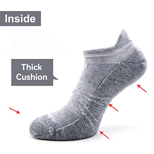Socks Daze Warm Grey Wool Blend Socks For Women Walking, Mens Half Cushion Elastic Top Athletic Sport Low Cut Fuzzy Fancy Wool Boot Socks, 6 Pairs Light Grey, Medium #TOP3