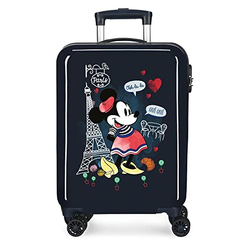 Disney Minnie Around The World Equipaje- Equipaje para niños, Niñas, Azul Marino, 38x55x20 cms