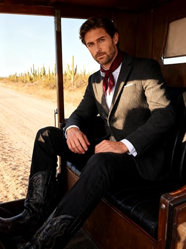 Image of Barry.Wang Men's Vintage Corduroy Blazer Jackets Business Casual Sport Coat | 2 Button,Notch Lapel,Patch Front Pockets,Regular Fit,Daily Wear,Office,Country Western Style,Church Gathering,Homecoming