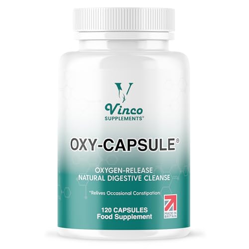 Vinco Supplements Oxy-Capsule Magnesium Compound - Vegan Oxygen Powder Natural Colon Cleanser - Gas Relief, Bloating Relief, Constipation Relief - Intestinal Cleanser for Adults - 120 Count