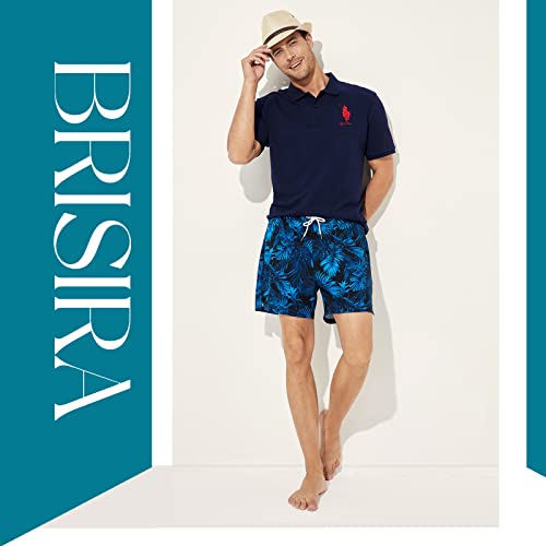 BRISIRA Mens Swim Trunks Bathing Suit 5 Inch Inseam Compression Liner Beach Swim Shorts Swimwear Quick Dry Zipper Pocket3