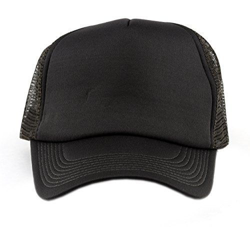 Image of NYFASHION101 Plain Mesh Trucker Hat - Breathable 6-Panel Daily Snapback Cap, Customizable Ideal for DIY Embroidery & Patches