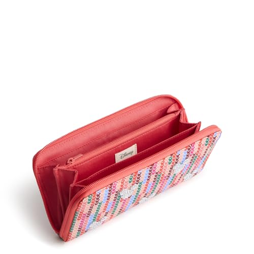 Vera Bradley Women's Disney Nylon Continental Wallet, Mickey Meadow Stripe, One Size3