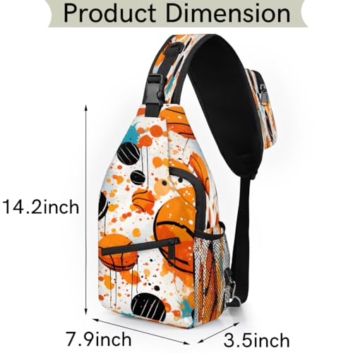 Basketball Graffiti Sling Bag Crossbody Sling Backpack Hiking Daypack for Men Women Chest Bag for Travel Running2