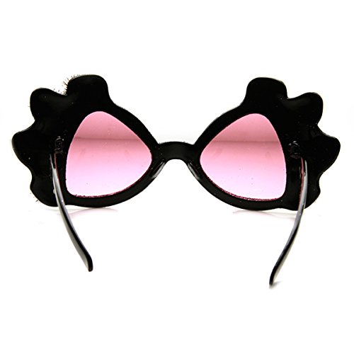 zeroUV Princess Crown Glitter Pom Pom Jeweled Novelty Party Sunglasses4