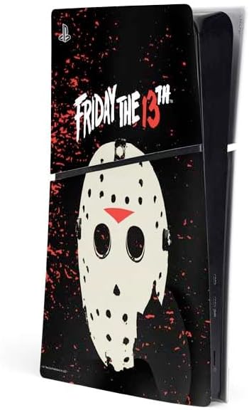 Skinit Decal Gaming Skin Compatible with PS5 Slim Digital Edition Console - Officially Licensed Warner Bros Friday The 13th Friday The 13th Design