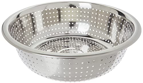 Image of Winco Chinese Colander with 2.5 mm Holes, 11-Inch, Stainless Steel, Medium
