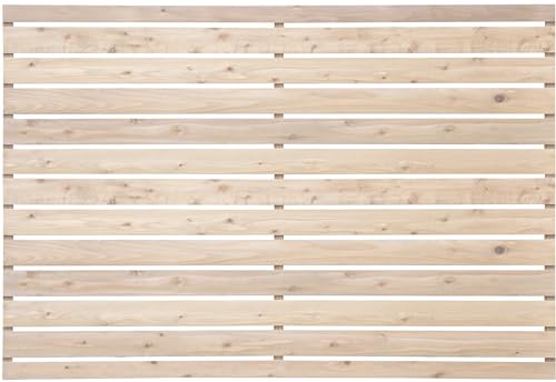 WOODPRO 枠付き フェンス 横板C【上下枠】 幅1970mm×高さ1366mm×奥行36mm WB(ホワイトベージュ)色 幅197cm 高さ136.6cm ベランダリフォーム ボーダー ウッドフェンス 木製 目隠し オーダー 国産杉 重さ約16.5k