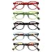 Kerecsen Reading Glasses 5 Pack Unisex Fashion Spring Hinge with Pattern Design Readers (5 Pack Mix Color-2, 1.5, x)