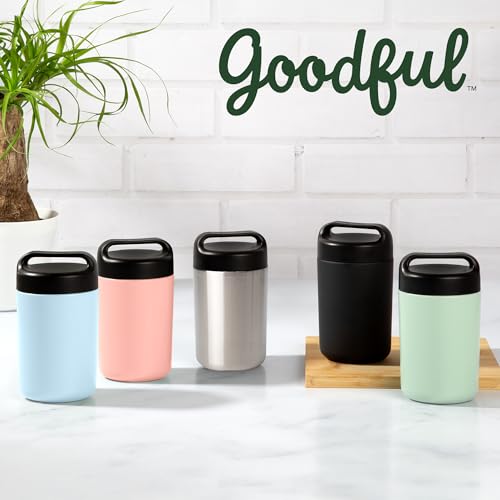 Goodful Stainless Steel Food Jar, Double Wall Vacuum Sealed Insulated Food Storage Container with Carry Handle Lid, 16-Ounce, Gray - Thumbnail 2