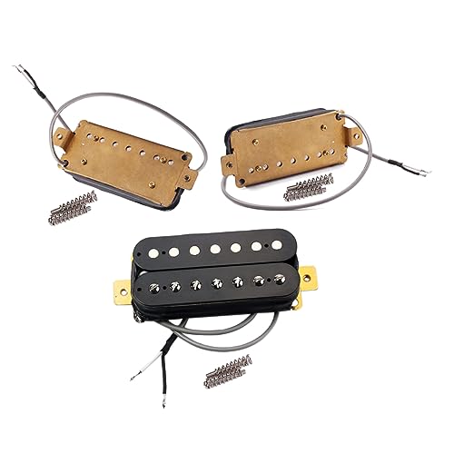 Vaguelly ダブルコイルピックアップ アコースティックギターのピックアップ ダブルコイルギターピックアップ ハムバッカー Black