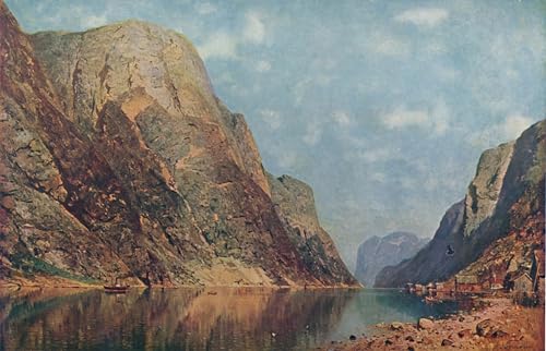 Toile Fjord de la Sogne Adelsteen Normann - Peinture Huile Décoration Bureau 60x90cm