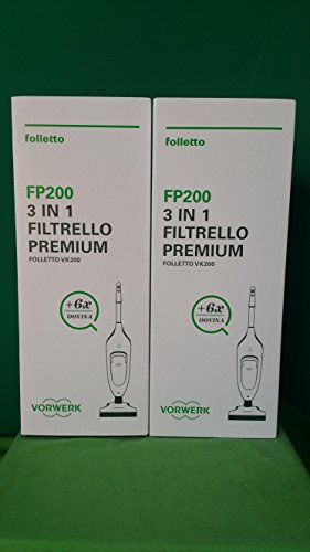 Aspirapolvere Vorwerk VK 200 Folletto, 12 Sacchetti e 12 Profumini Originali