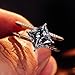 14K White Gold Ring, Eternity for Women Double Band with Square Moissanite 2ct White Gold Fashion Trendy Size 9