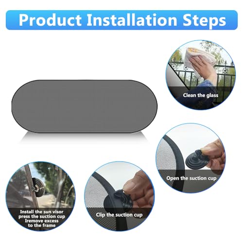 TOTMOX Auto-Heckscheiben-Sonnenschutz mit Saugnapf für einfache Installation, Sonnenschutzrollo passend für Bildschirmschutz Universal