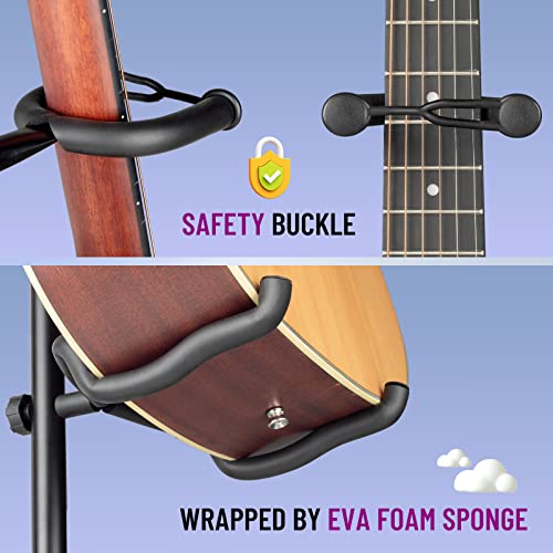 Support de guitare double avec support de cou réglable et stable