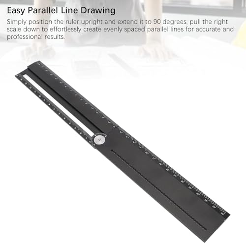 Regla multifuncional de aluminio con transportador y herramienta para dibujo de arcos miniatura 3