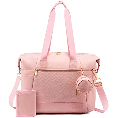 Image of LOVEVOOK Diaper Bag Tote, Baby Diaper Bag Waterproof Travel Diaper Tote with Changing Pad