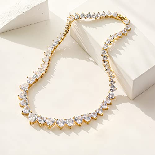 XLNB Collar De Gargantilla De Cristal En Forma De Corazón Borla Gótica Collares De Cuello Ancho Diamante Gótico para Mujeres Niñas para Mujeres Niñas Niños Joyería Minimalista,Plata Cover
