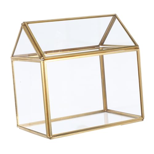 Vaguelly House Shape Glass Terrarium Planter Geometric Indoor Greenhouse Home Decor