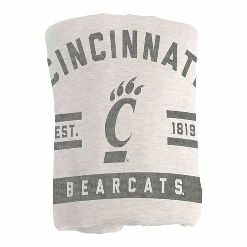 Logo Brands NCAA Cincinnati Bearcats Sublimated Sweatshirt Blanket Team Color - Perfect for Bedroom Decor, Stadium Blanket, Camping, Great for Gifts