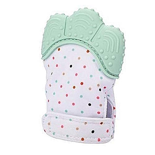 Mommas Baby Gloves TEETHER/Soft/Food Grade/BPA Free/ 3-12 Months (2pcs, Green)