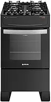 Fogão Atlas 4 Bocas preto Atenas Glass com Acendimento automático - Bivolt