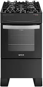 Fogão Atlas 4 Bocas preto Atenas Glass com Acendimento automático - Bivolt