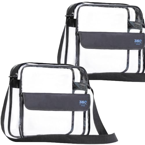 2 Pack Clear Cross-Body Messenger Shoulder Bag