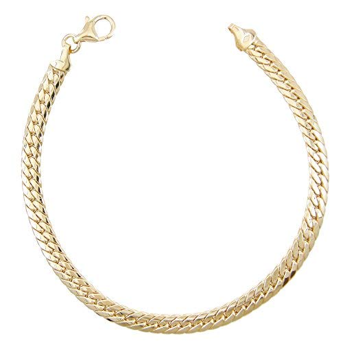 Bracelet Femme Or Jaune Véritable - Maille Anglaise