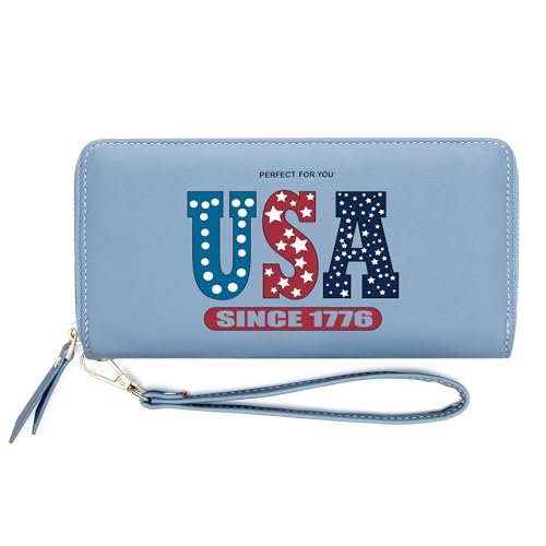 GEEAD Wristlet Wallets for Women PU Leather RFID Blocking Zip Around Long Phone Clutch Wallet