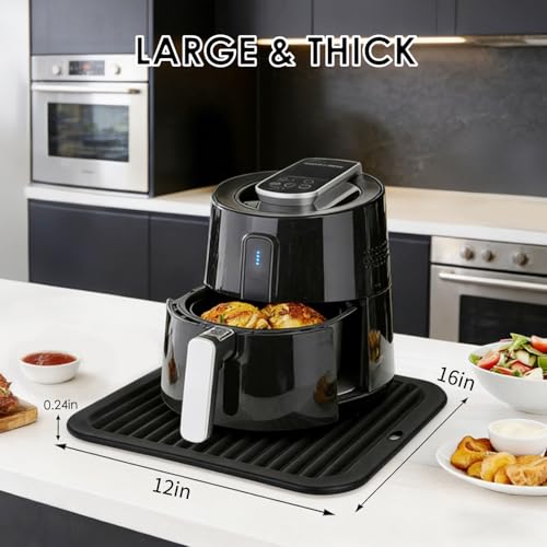 Image of 2 Pcs Silicone Trivets Black 16'' X 12'' Nonslip and Heat Resistant Hot Pads Trivets for Hot Pots and Pans Hot Pads for Kitchen(Black)