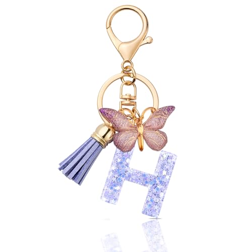 MORSUNBELA Porte-clés en forme de lettre de l'alphabet pour fille - Cadeau - Lettre initiale - Porte-clés de voiture avec pendentif en forme de lettre - Pour...