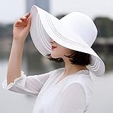 Sombrero Para El Sol Para Mujer Floppy UPF 50 Los Sombreros De Las Señoras Del Verano Con Los Sombreros De Paja De Ala For Mujer De Ala Ancha Del Sombrero De Paja Plegable Flojo Rueda For Arriba El Ca