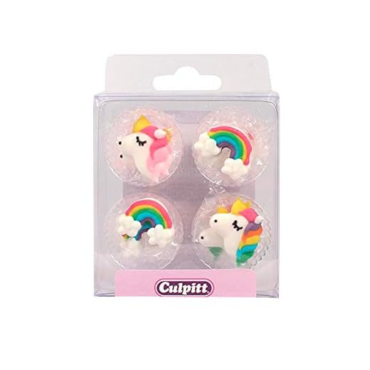 Culpitt 12 Figuras de azúcar, Arco Iris y Unicornio