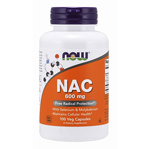 NOW Supplements, NAC (N-Acetyl Cysteine)600 mg with Selenium & Molybdenum, 100 Veg Capsules