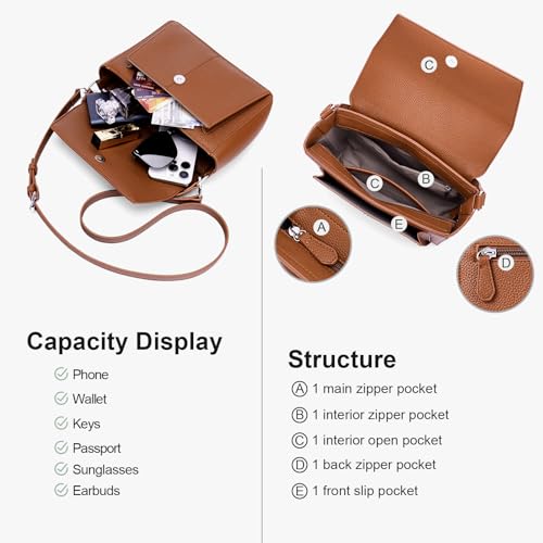 Crossbody Purses for women Vegan Leather Designer Handbags Trendy Top Handle Small Shoulder Bags with Flap3
