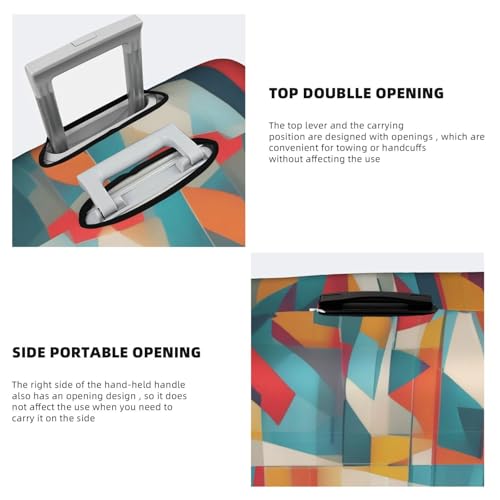 Stylish Suitcases Protector Cover,Elastic Luggage Cover with Abstract Pattern Print Fit 18-32 In4