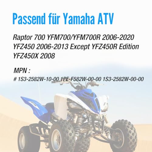 Mabutingti Bremsscheibe hinten für Yamaha Raptor 700 2006–2020 YFZ450 2006–2013 YFZ450X 2008 1S3-2582W-10-00 1PE-F582W-00-00 1S3-2582W-00-00