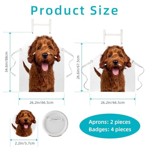 Tablier de cuisine imprimé chiot rouge pour protéger vos vêtements - 2