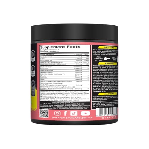 Image of ABE all black everything Applied Nutrition Pre Workout Powder | Sour Patch Kids Watermelon | Energy, Focus & Pump for Gym Training | 30 Servings