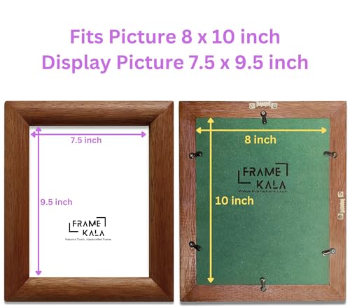 Image of Handmade Brown Wooden Photo Frame, 8 x 10 inch Display for Artworks, Pictures and Photos of Your Loved Ones, Best for Home, Office, Wall Decor, Living Room, Bedroom, Clove Brown