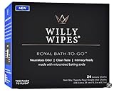 Willy Wipes, Royal Bath-to-Go – Intimate Hygiene Cloths for Men, 24 Deodorizing Single Packets, Premium Self-Care for Kings, Plant-Based & Biodegradable