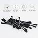 HOMEFOX Black Cotton Swabs Spiral - 800 Count Organic Cotton Buds Double Side Tightly Wrapped Charcoal Cotton Tips Paper Stick Soft Gentle Lint-Free Cruelty-Free Goth Bathroom, Round & Spiral (Black)