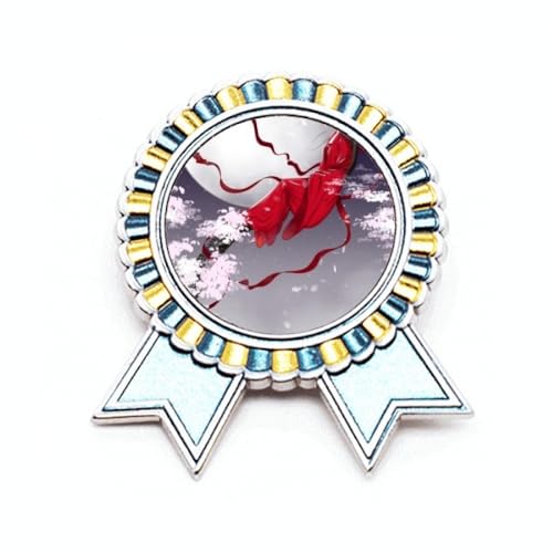 Broche lune rouge style chinois en métal taille M pour accessoiriser vos tenues