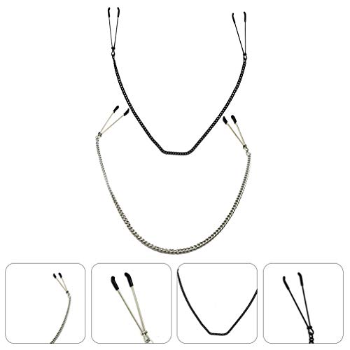 ARTIBETTER 2 Pares de Casais Seios Mamilo Grampos Clipe Com Corrente de Metal Brinquedos de Estimula