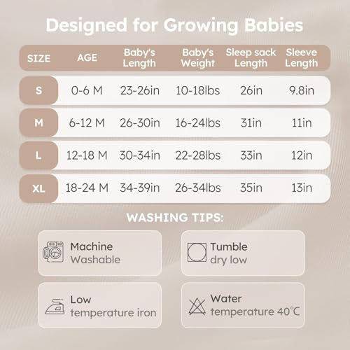 Image of Yoofoss Baby Sleep Sack 18-24 Months 1.0 Tog Long Sleeve Sleep Sack Organic Cotton Wearable Blanket for Toddlers 2-Way Zipper Quilted Sleeping Sacks(X-Large)