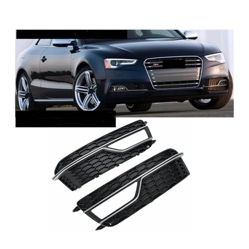 Couvercle de calandre antibrouillard Audi A5 S5 avec inserts chrome argenté durables