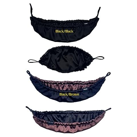 Mens Beard Bonnet Premium Quality Silky Satin Soft Beard Conditioning Cap Helps to Prevent Itching and Split Ends Satin Beard Bandana (L, Black Brown) Cover